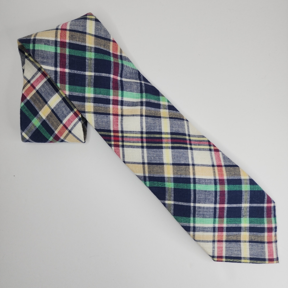 SADDLEBRED Multi-color Plaid Tie. - Picture 2 of 6
